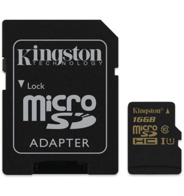 Карта памяти KINGSTON microSDHC 16 Gb Class 10 UHS-I + SD adapter (SDCA10/16GB)