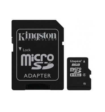 Карта памяти KINGSTON microSDHC 8 GB Class 4 + SD adapter